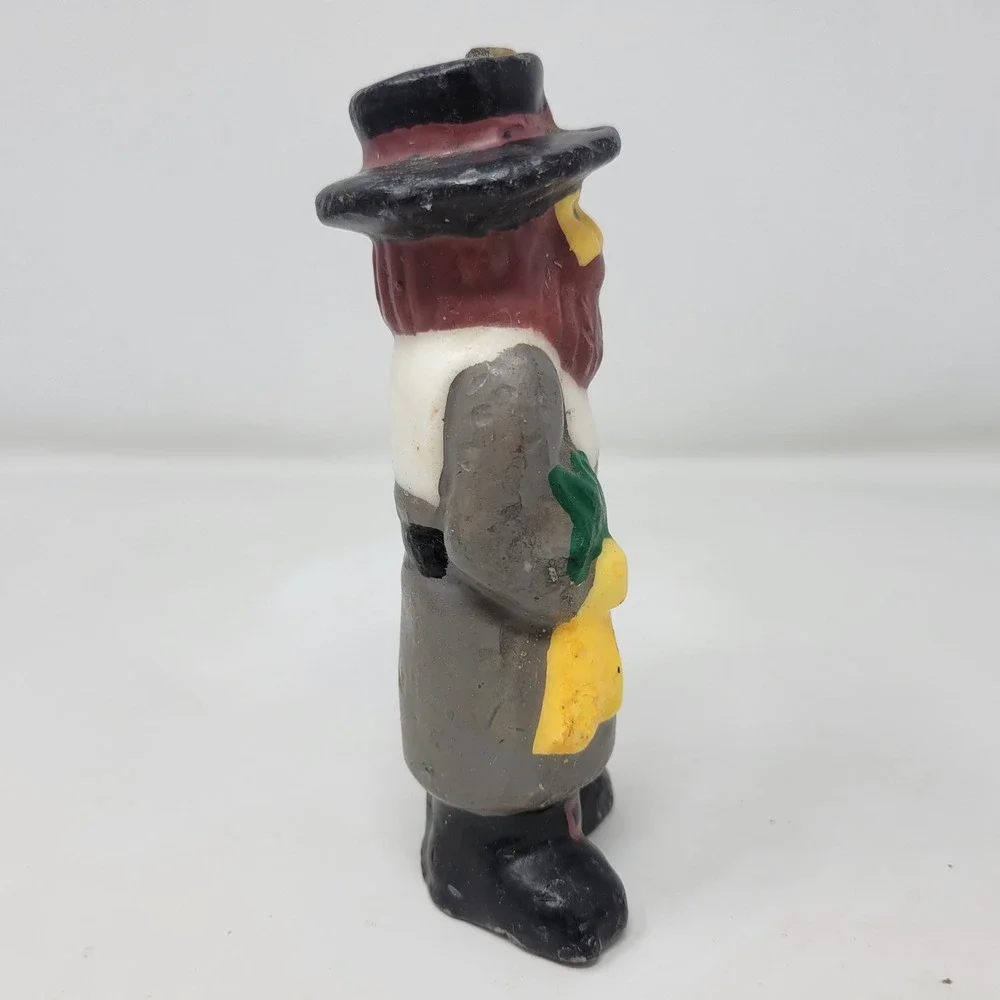 Vintage‎ Thanksgiving Pilgrim Man Woman and Turkey Figural Candle Set of 4